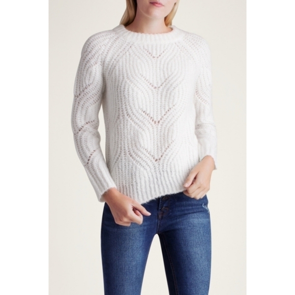 KENSIE Twisted Fuzzy Yarn Long Sleeve Sweater - Picture 1 of 8